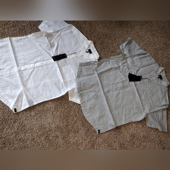 Good Man Brand White and Gray Button-Up Short Sleeve Shirts Duo NWT - Picture 3 of 10